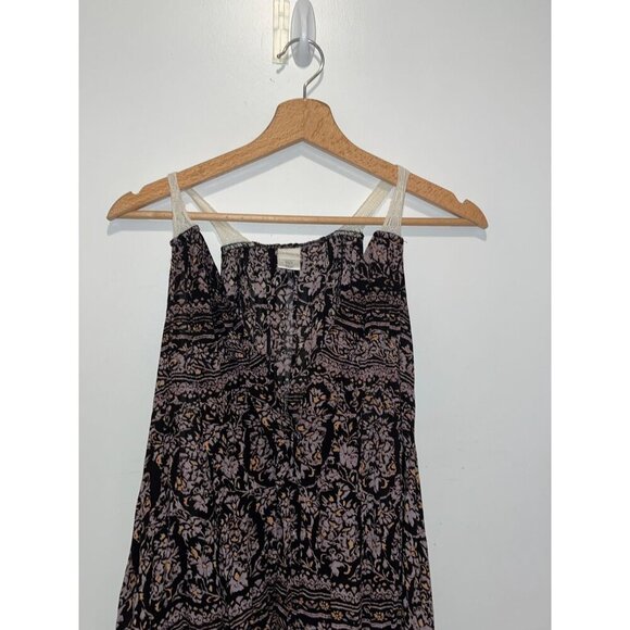 L*Space Black Floral Sleeveless Boho Print Flowy Mini Dress Women's Size XS/S - Picture 3 of 9